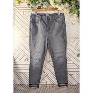 Good American Black Good Legs Crop High Waist Skinny Jeans Size 20 GLC961T